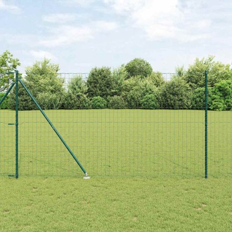 vidaXL Recinzione Euro con 7 post a punta, 1,5x10 m, in acciaio galvanizzato verde