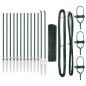 vidaXL Recinzione Euro con 13 pali a spillo, 1x25 m in acciaio galvanizzato verde.