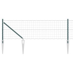 vidaXL Euro Fence con 13 pali a punta 0.4x50 m in acciaio zincato verde