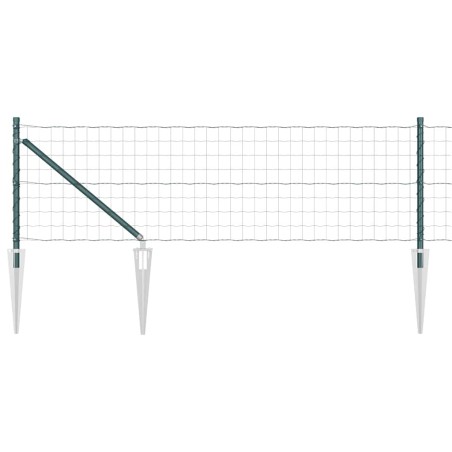 vidaXL Euro Fence con 13 pali a punta 0.4x50 m in acciaio zincato verde