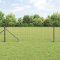 vidaXL Recinzione Euro con 7 Posti a Punta 0.6x10m in Acciaio Zincato Grigio