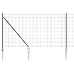 vidaXL Recinzione Euro de con 7 pali appuntiti, 1.4 x 10 m in acciaio galvanizzato grigio