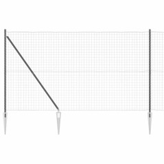 vidaXL Recinzione Euro Fence con 7 pali a punta, 1.6 x 10 m, in acciaio galvanizzato grigio