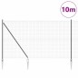 vidaXL Recinzione Euro Fence con 7 pali a punta, 1.6 x 10 m, in acciaio galvanizzato grigio
