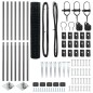 vidaXL Recinzione Euro Fence con 7 pali a punta, 1.6 x 10 m, in acciaio galvanizzato grigio