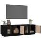 Mobile Porta TV Nero 140x40x40 cm in Legno Massello di Pino Mobile Porta TV Nero 140x40x40 cm in Legno Massello di Pino