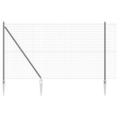 vidaXL Recinzione Euro con 7 posti a punta, 1.6 x 10 m, in acciaio galvanizzato grigio.
