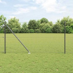 vidaXL Recinzione Euro con 7 pali a punta, 1,2 x 10 m in acciaio galvanizzato grigio