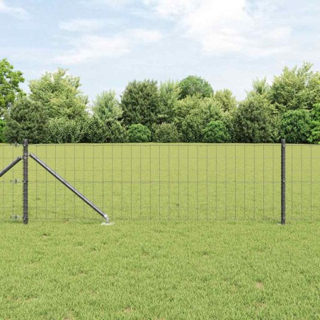 vidaXL Recinzione Euro di con 7 pali a punta, 0.4x10 m in acciaio zincato grigio