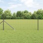 vidaXL Recinzione Euro di con 7 pali a punta, 0.4x10 m in acciaio zincato grigio
