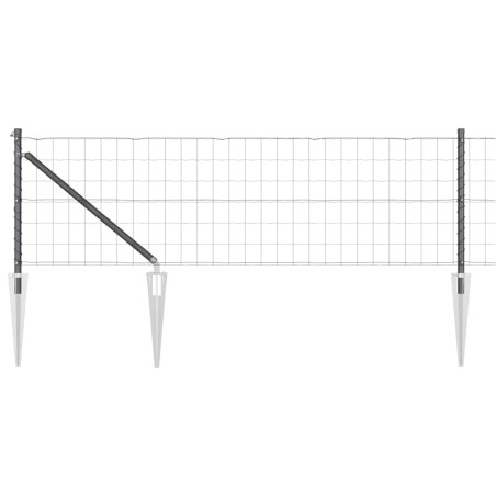 vidaXL Recinzione Euro di con 7 pali a punta, 0.4x10 m in acciaio zincato grigio