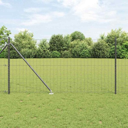 vidaXL Recinzione Euro con 7 Pali a Punta, 1.2 x 10 m, in Acciaio Galvanizzato Grigio