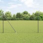 vidaXL Recinzione Euro con 7 Pali a Punta 1,5x10 m in Acciaio Zincato Grigio