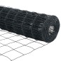 VidaXL Recinzione Euro con 7 pali a picchetto 0,6 x 10 m in acciaio zincato grigio