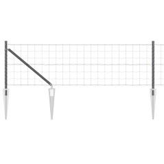 vidaXL Recinzione Euro con 7 pali a punta, 0,8x10 m in acciaio zincato grigio