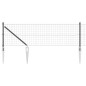 vidaXL Recinzione Euro Fence con 13 pali a punta, 0,8 x 25 m, in acciaio galvanizzato grigio.