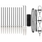 vidaXL Fencing Euro con 13 pali a punta, 0,4x25 m in acciaio galvanizzato grigio vidaXL Fencing Euro con 13 pali a punta, 0,4x25 m in acciaio galvanizzato grigio