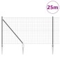 vidaXL Recinzione Euro con 13 pali a punta, 1,2 x 25 m in acciaio galvanizzato grigio