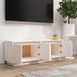 Mobile Porta TV Bianco 110x34x40 cm in Legno Massello di Pino Mobile Porta TV Bianco 110x34x40 cm in Legno Massello di Pino