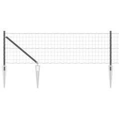 vidaXL Euro Fence con 7 pali appuntiti 0,6x10 m in acciaio galvanizzato grigio