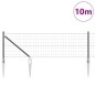 vidaXL Euro Fence con 7 pali appuntiti 0,6x10 m in acciaio galvanizzato grigio