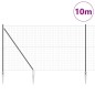 vidaXL Euro Fence con 7 pali appuntiti 1.5x10 m in acciaio galvanizzato grigio