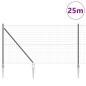 vidaXL Euro Fence con 13 pali a punta 1x25 m in acciaio zincato grigio