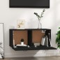Armadietto a Muro Nero 80x35x36,5 cm in Legno Multistrato Armadietto a Muro Nero 80x35x36,5 cm in Legno Multistrato