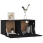 Armadietto a Muro Nero 80x35x36,5 cm in Legno Multistrato Armadietto a Muro Nero 80x35x36,5 cm in Legno Multistrato