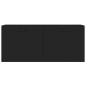 Armadietto a Muro Nero 80x35x36,5 cm in Legno Multistrato Armadietto a Muro Nero 80x35x36,5 cm in Legno Multistrato