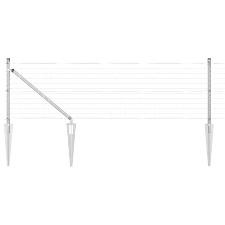 vidaXL Euro Fence con 7 Postazioni a Punta 0,4x10 m in Acciaio Zincato