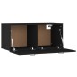 Armadietto a Muro Nero 80x35x36,5 cm in Legno Multistrato Armadietto a Muro Nero 80x35x36,5 cm in Legno Multistrato