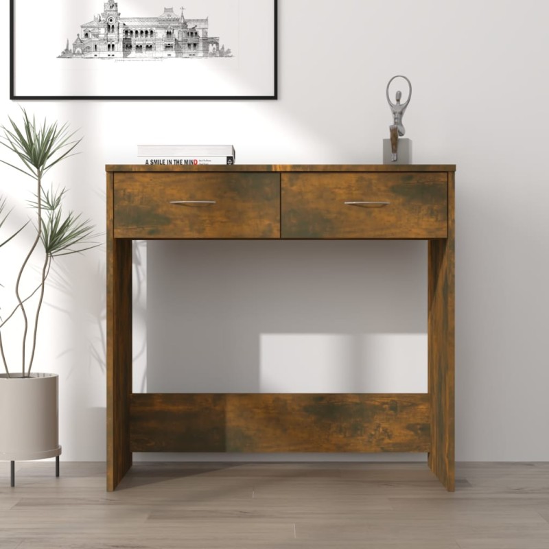 Scrivania Rovere Fumo 80x40x75 cm in Legno Multistrato Scrivania Rovere Fumo 80x40x75 cm in Legno Multistrato