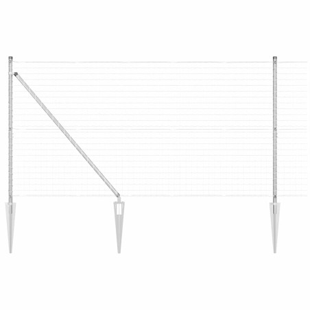 vidaXL Recinzione Euro con 7 pali a punta, 1,2 x 10 m in acciaio zincato