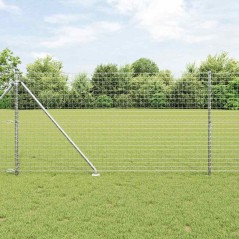 vidaXL Recinzione Euro con 7 pali a punta, 1.4 x 10 m in acciaio galvanizzato