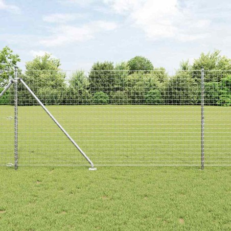 vidaXL Recinzione Euro con 7 pali a punta, 1.4 x 10 m in acciaio galvanizzato