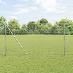vidaXL Recinzione Euro con 7 punte, 1.6 x 10m in acciaio zincato