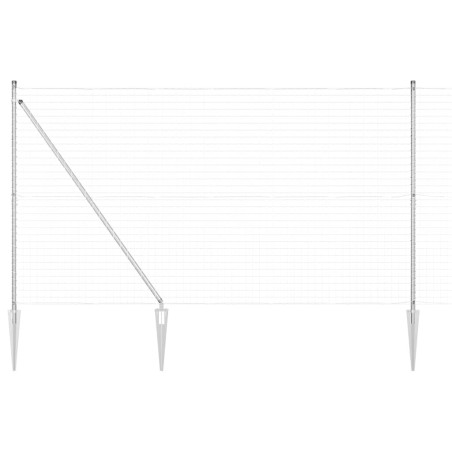 vidaXL Recinzione Euro con 7 punte, 1.6 x 10m in acciaio zincato