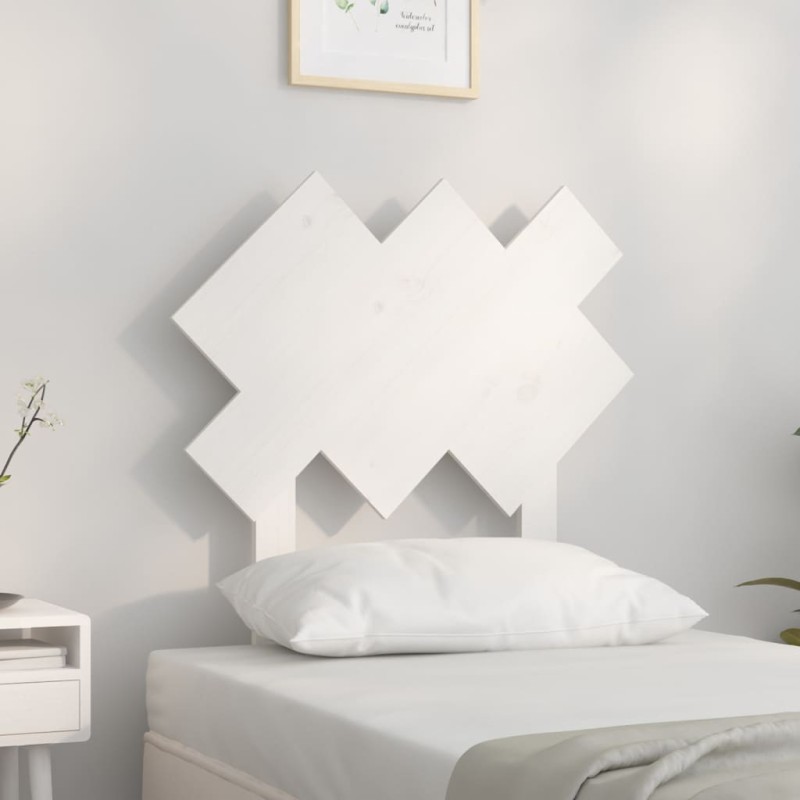Testiera per Letto Bianca 72,5x3x81 cm Legno Massello di Pino Testiera per Letto Bianca 72,5x3x81 cm Legno Massello di Pino