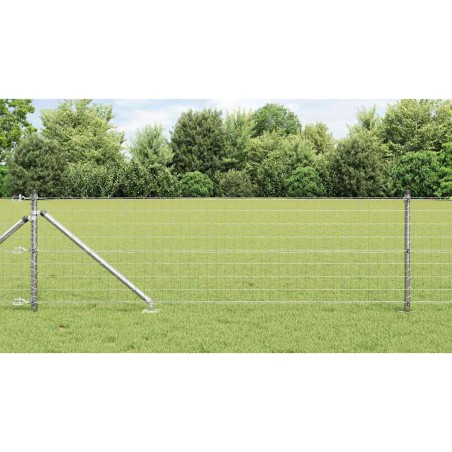 vidaXL Recinzione Euro con 7 pali a punta, 0.8 x 10 m in acciaio galvanizzato
