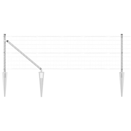 vidaXL Recinzione Euro con 7 pali a punta, 0.8 x 10 m in acciaio galvanizzato