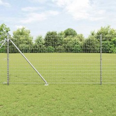 vidaXL Recinzione Euro con 7 pali a punta, 1 x 10 m in acciaio zincato