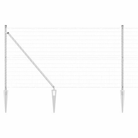 vidaXL Recinzione Euro con 7 pali appuntiti 1,2 x 10 m in acciaio zincato