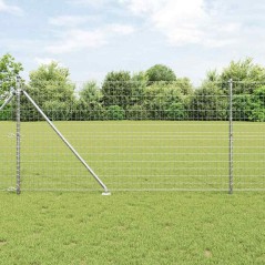 vidaXL Recinzione Euro con 7 poste a punta, 1.4 x 10 m, in acciaio zincato