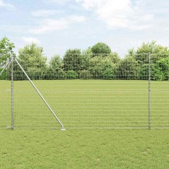 vidaXL Recinzione Euro con 7 pali a punta, 1,6 x 10 m in acciaio galvanizzato