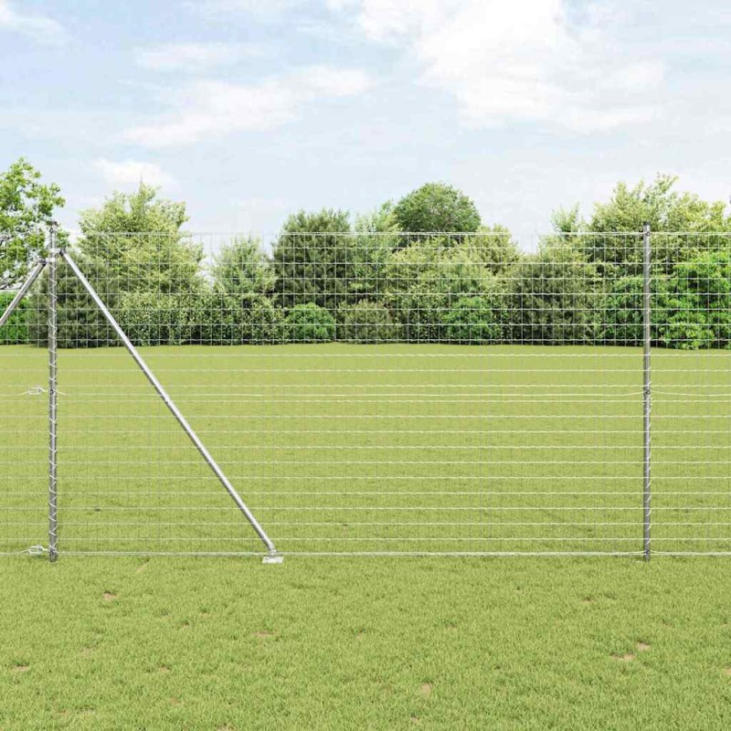 vidaXL Recinzione Euro con 7 pali a punta, 1,6 x 10 m in acciaio galvanizzato