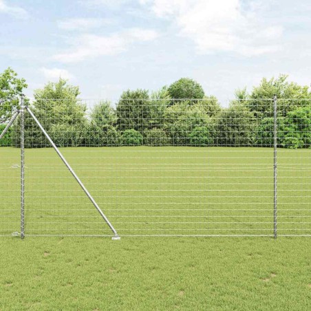 vidaXL Recinzione Euro con 7 pali a punta, 1,6 x 10 m in acciaio galvanizzato