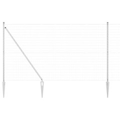 vidaXL Recinzione Euro con 7 pali a punta, 1,6 x 10 m in acciaio galvanizzato