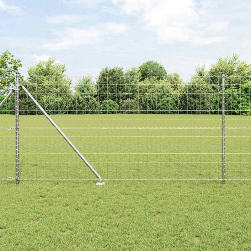 vidaXL Recinzione Euro con 7 pali a punta 1,4 x 10 m in acciaio zincato