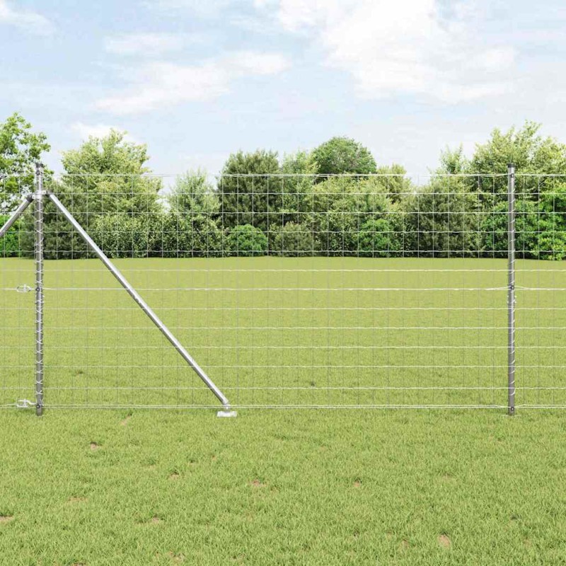 vidaXL Recinzione Euro con 7 pali a punta, 1.2x10m in acciaio zincato